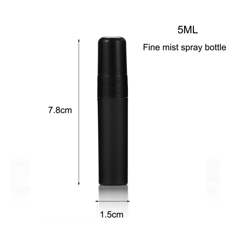 Elfenstall- Cool Black 25pcs 5ml 1/6OZ Atomizer Empty Matte Plastic Fine Mist Spray bottle Refillable Fragrance Perfume Scent Sample Bottle for Travel Party Makeup Tool - Image 4